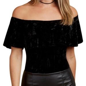 Alter’d State Black Velvet Bodysuit NWT